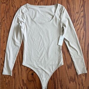 A&F Cream Long Sleeve Bodysuit